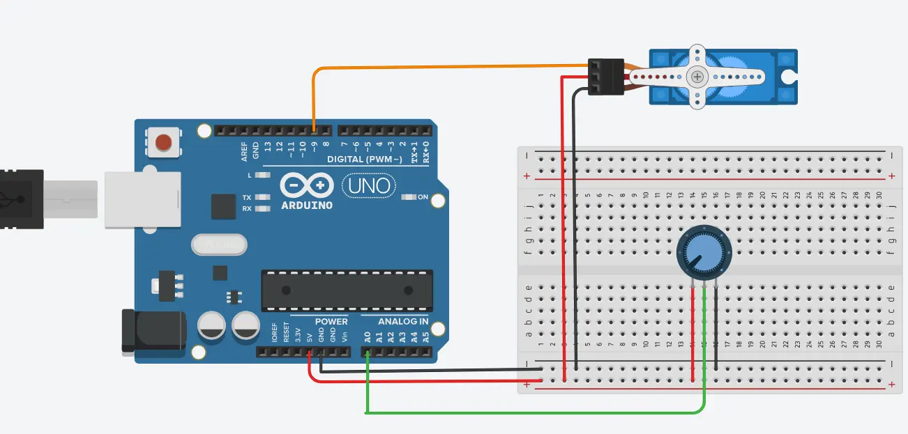 control servo motor using potentiometer