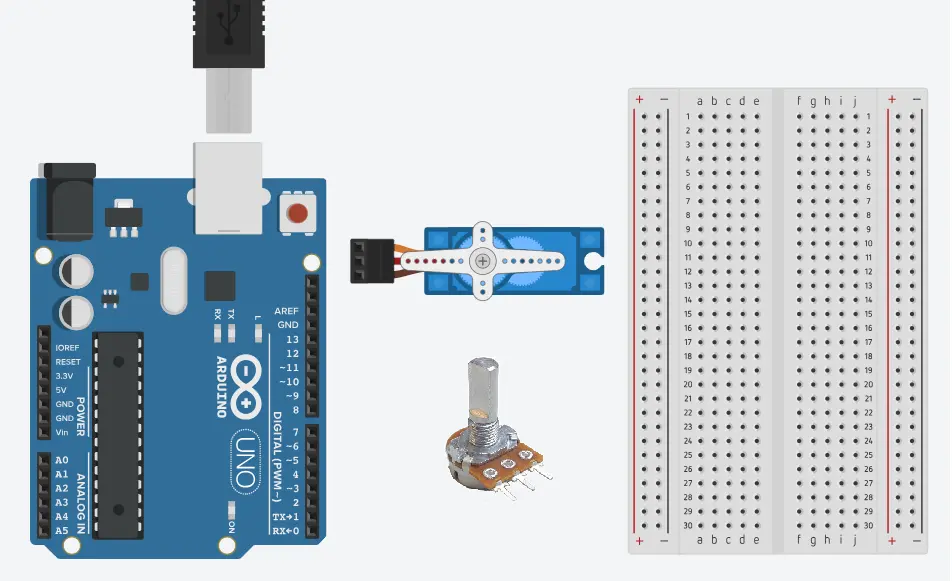 control a servo motor using a potentiometer