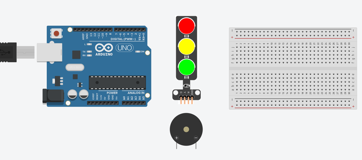 How to make traffic light using arduino Uno?