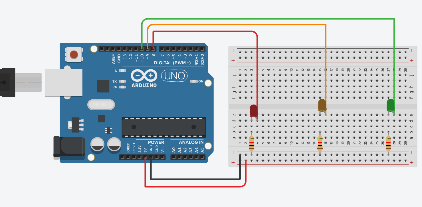 Make traffic light using raduino 